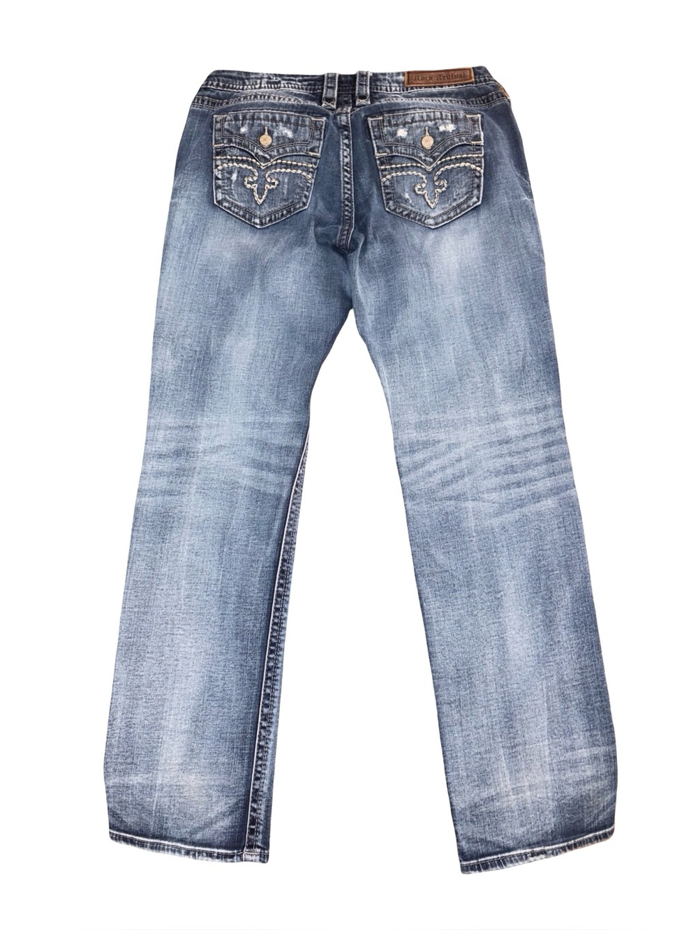 Rock Revival Alivia Easy Straight Distressed Jeans Women’s Size 31 Western - Picture 4 of 10
